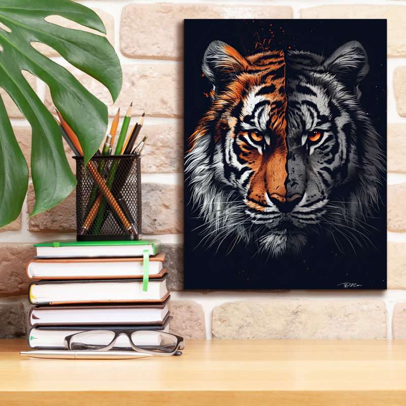 Epic Graffiti 'Two-faced Tiger' by Momart Canvas Wall Art | Wayfair